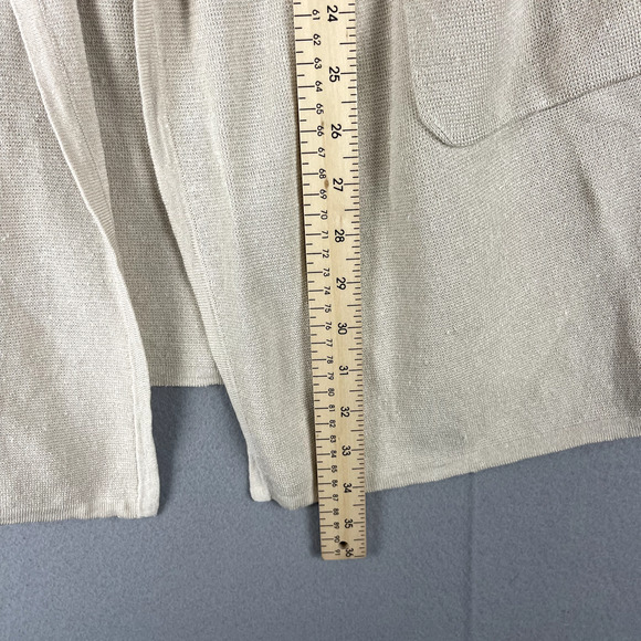 J Crew Juliette Collarless Linen Blend Sweater Blazer Women Medium Beige Minimal - Picture 7 of 14